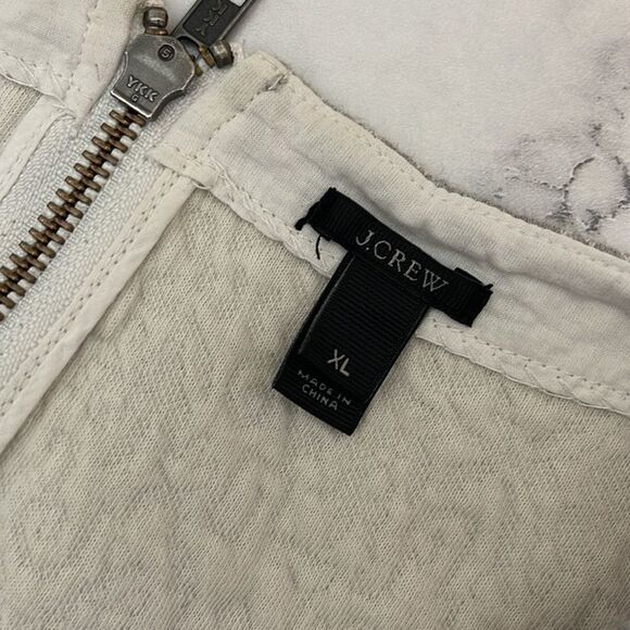 J. Crew Zip Back Brocade Short Sleeve Blouse XL - Picture 5 of 6